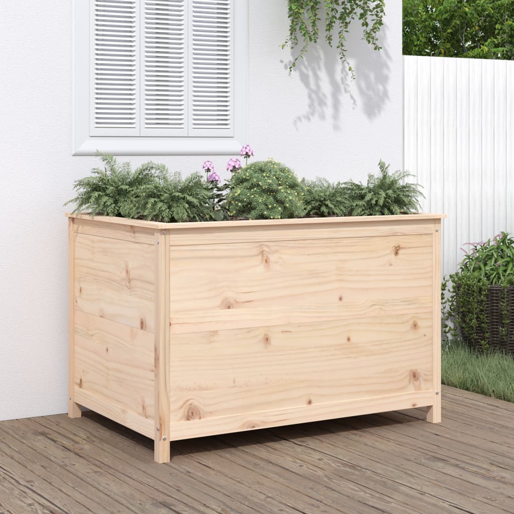 Hochbeet Grau 119,5X82,5X78 Cm Massivholz Kiefer