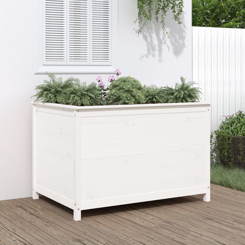 Hochbeet Grau 119,5X82,5X78 Cm Massivholz Kiefer