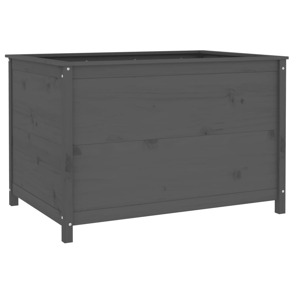 Hochbeet Grau 119,5X82,5X78 Cm Massivholz Kiefer