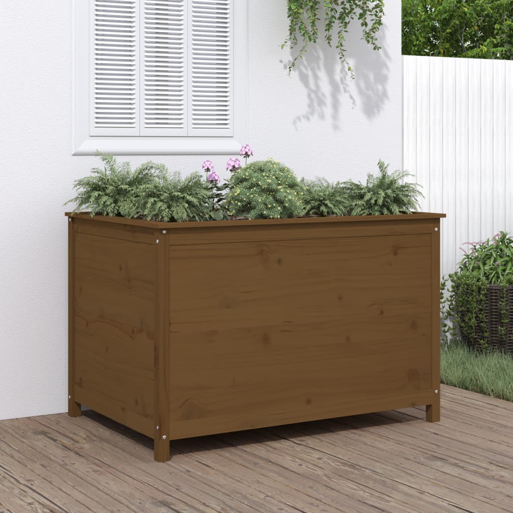 Hochbeet Grau 119,5X82,5X78 Cm Massivholz Kiefer