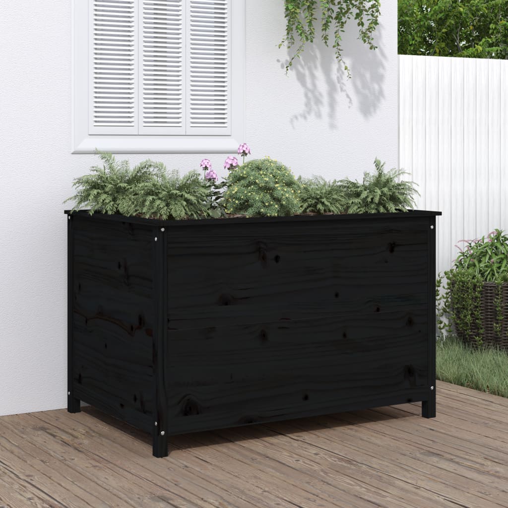 Hochbeet Grau 119,5X82,5X78 Cm Massivholz Kiefer