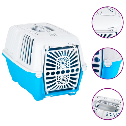 Transportbox Für Haustiere Weiß Blau Polypropylen