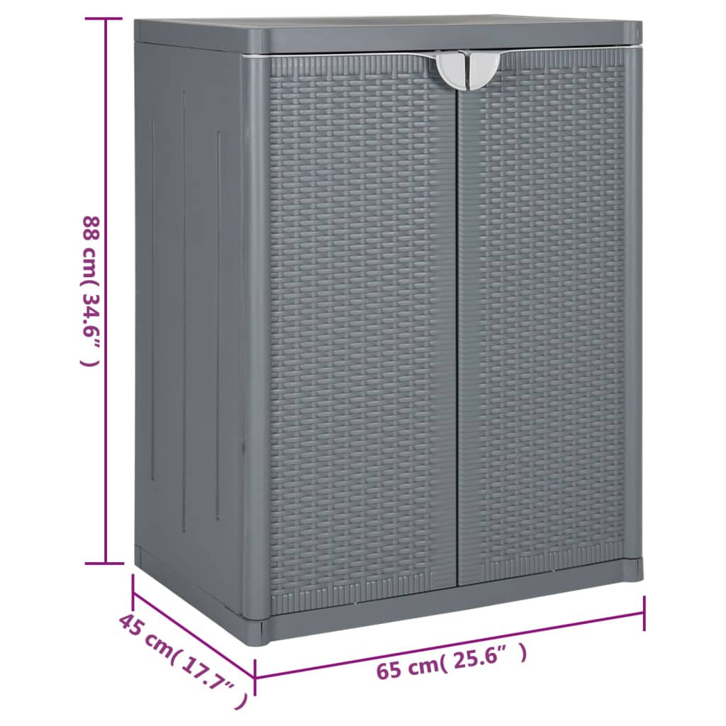 Gartenschrank 65X45X88 Cm Pp Rattan-Optik
