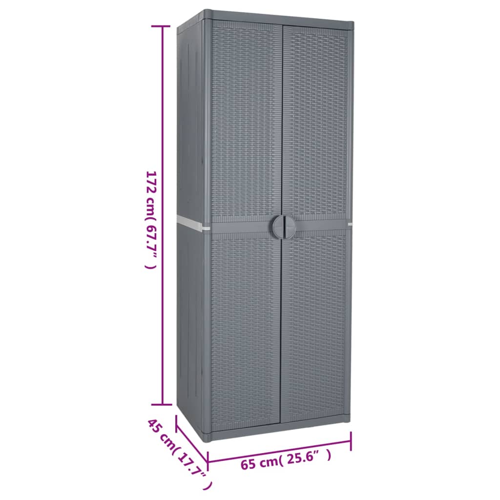 Gartenschrank 65X45X172 Cm Pp Rattan