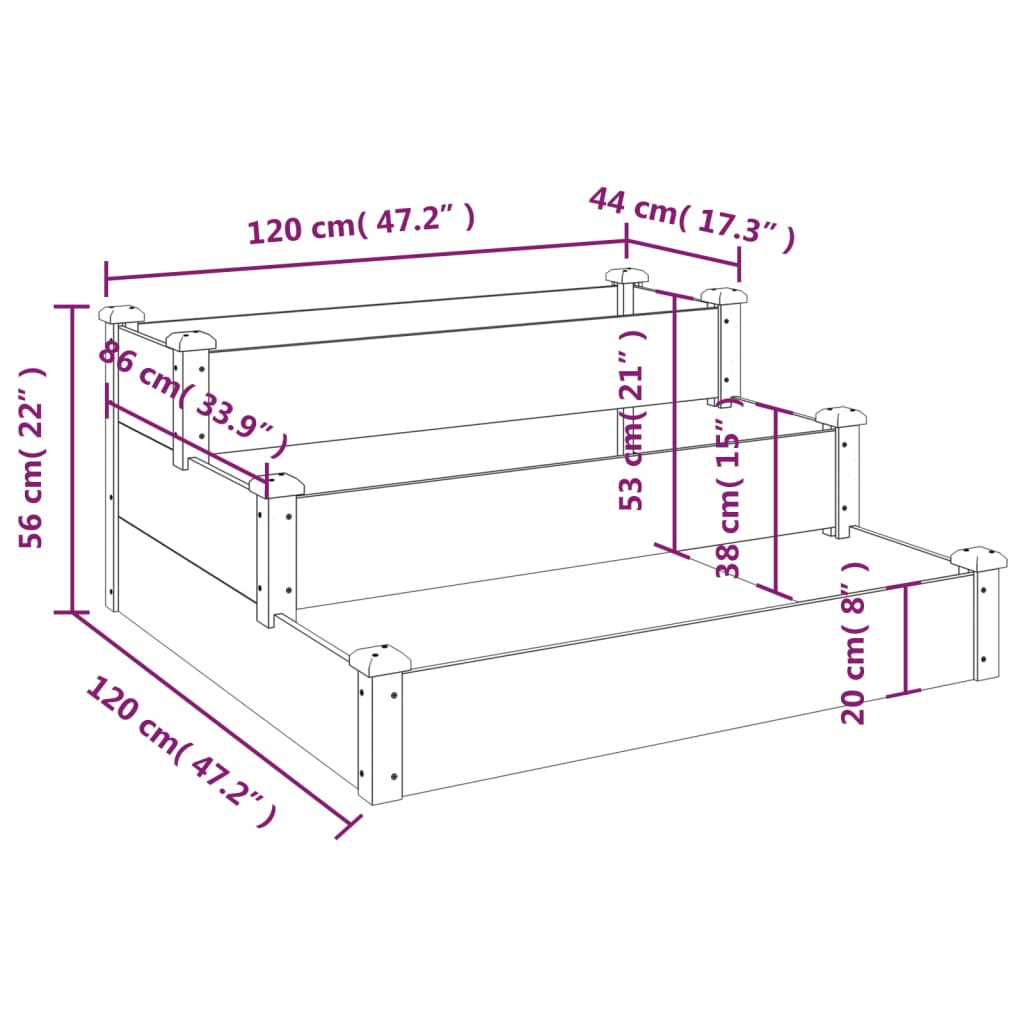 Hochbeet 120X120X56 Cm Massivholz Tanne