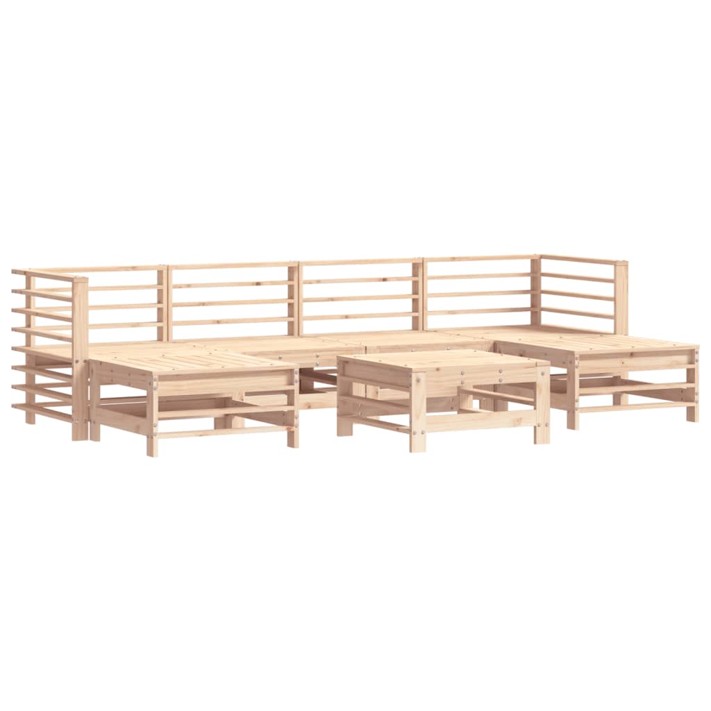 7-Tlg. Garten-Lounge-Set Massivholz Kiefer