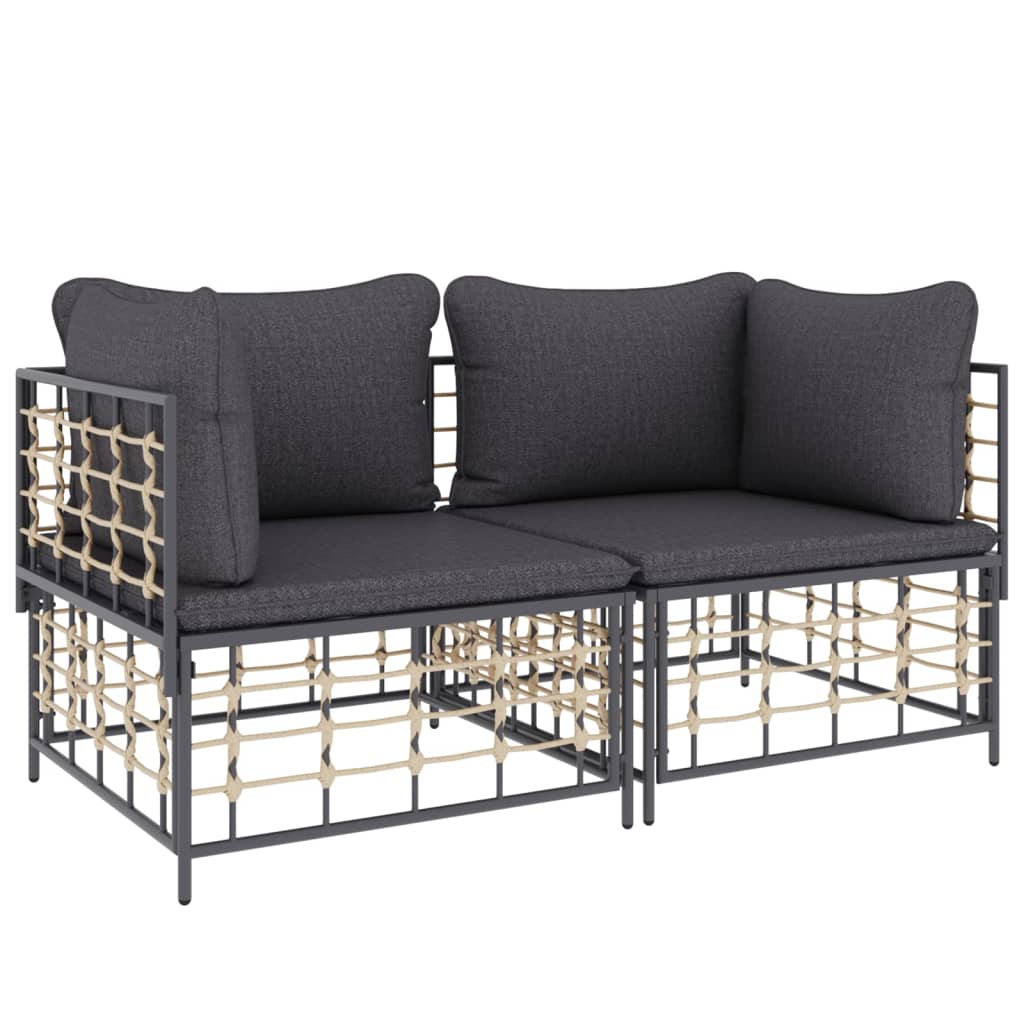 Ecksofas Mit Kissen 2 Stk. Modular Poly Rattan