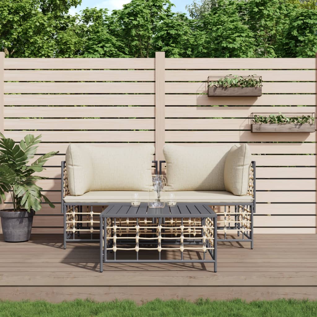 Ecksofas Mit Kissen 2 Stk. Modular Poly Rattan