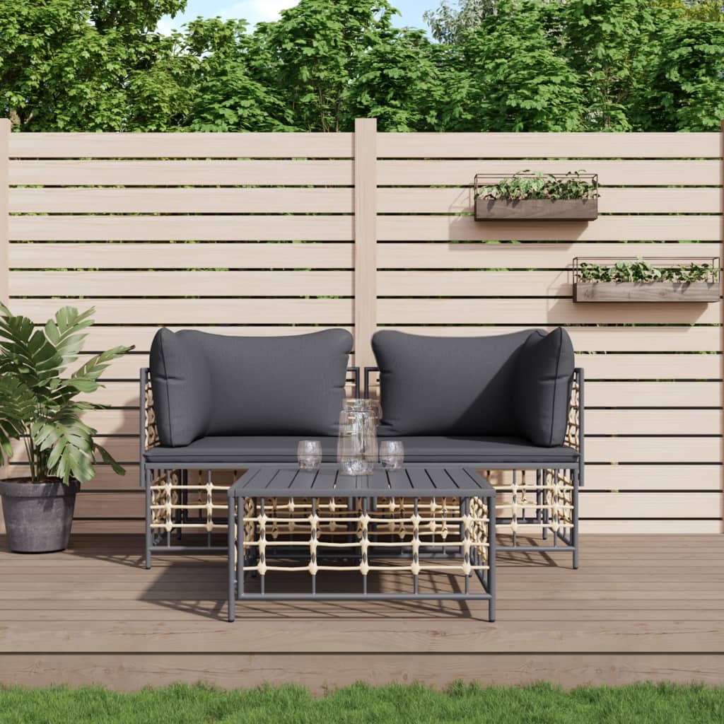 Ecksofas Mit Kissen 2 Stk. Modular Poly Rattan