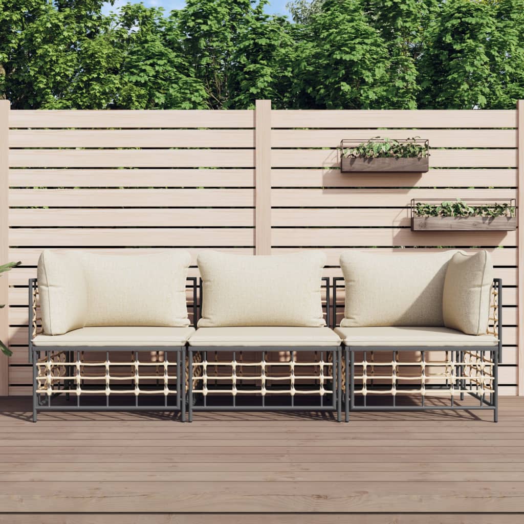 Ecksofas Mit Kissen 2 Stk. Modular Poly Rattan
