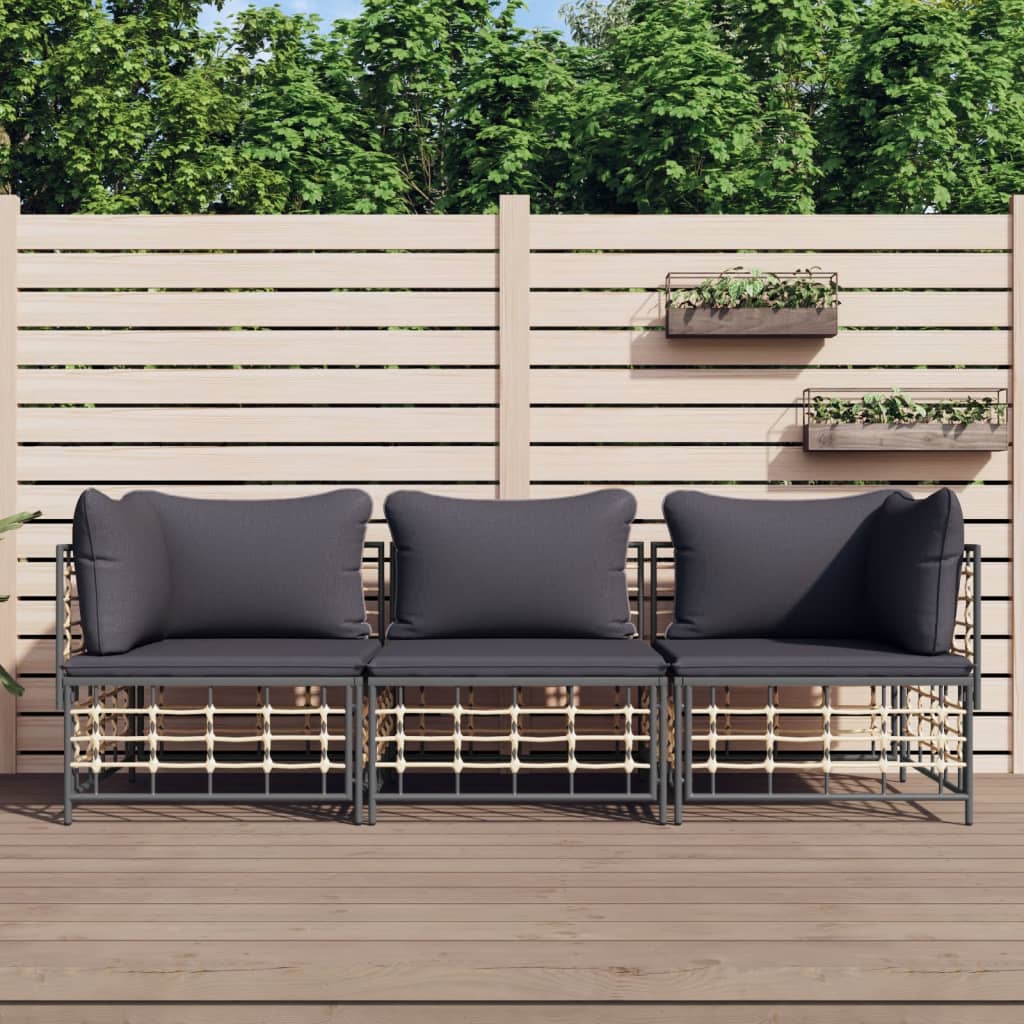 Ecksofas Mit Kissen 2 Stk. Modular Poly Rattan