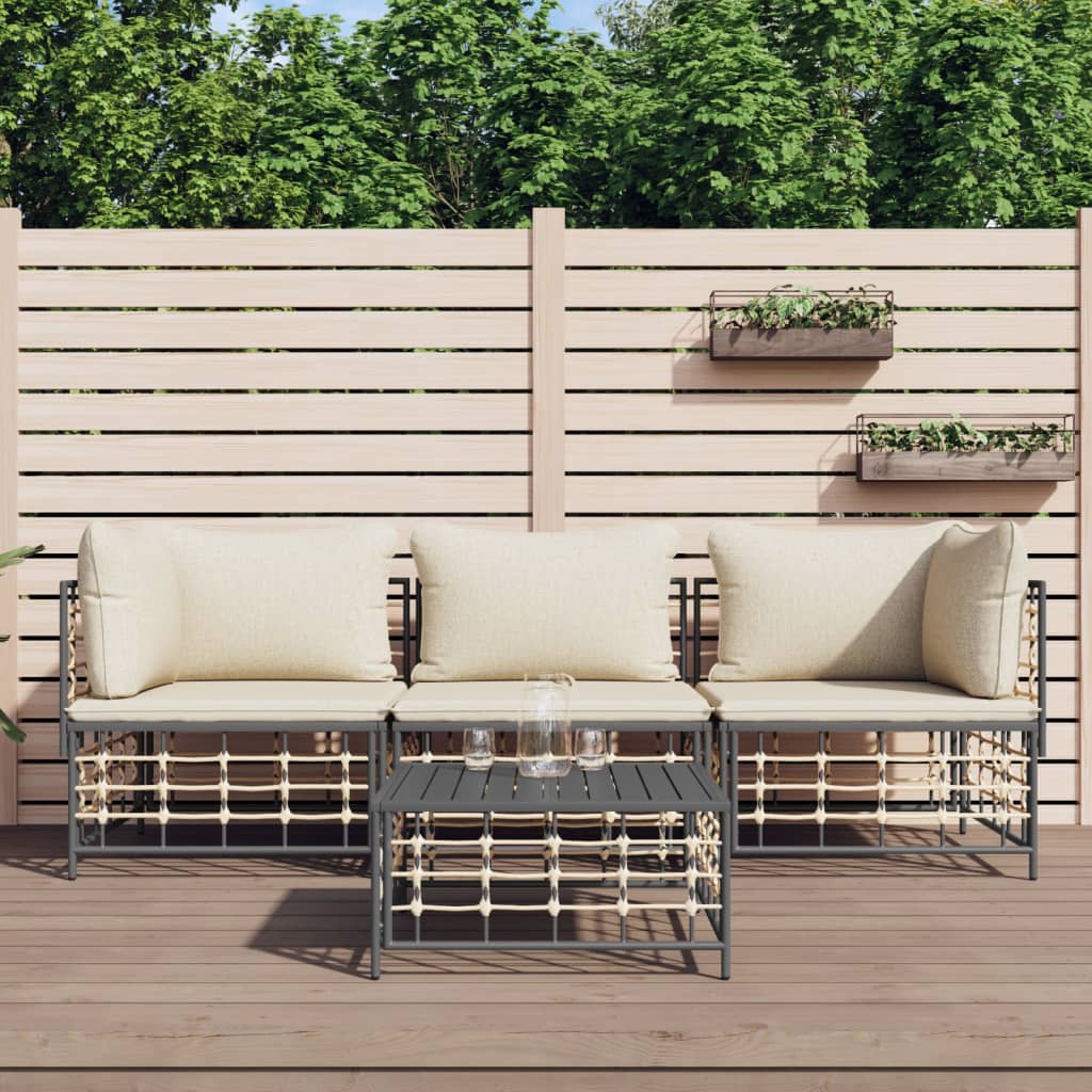 Ecksofas Mit Kissen 2 Stk. Modular Poly Rattan