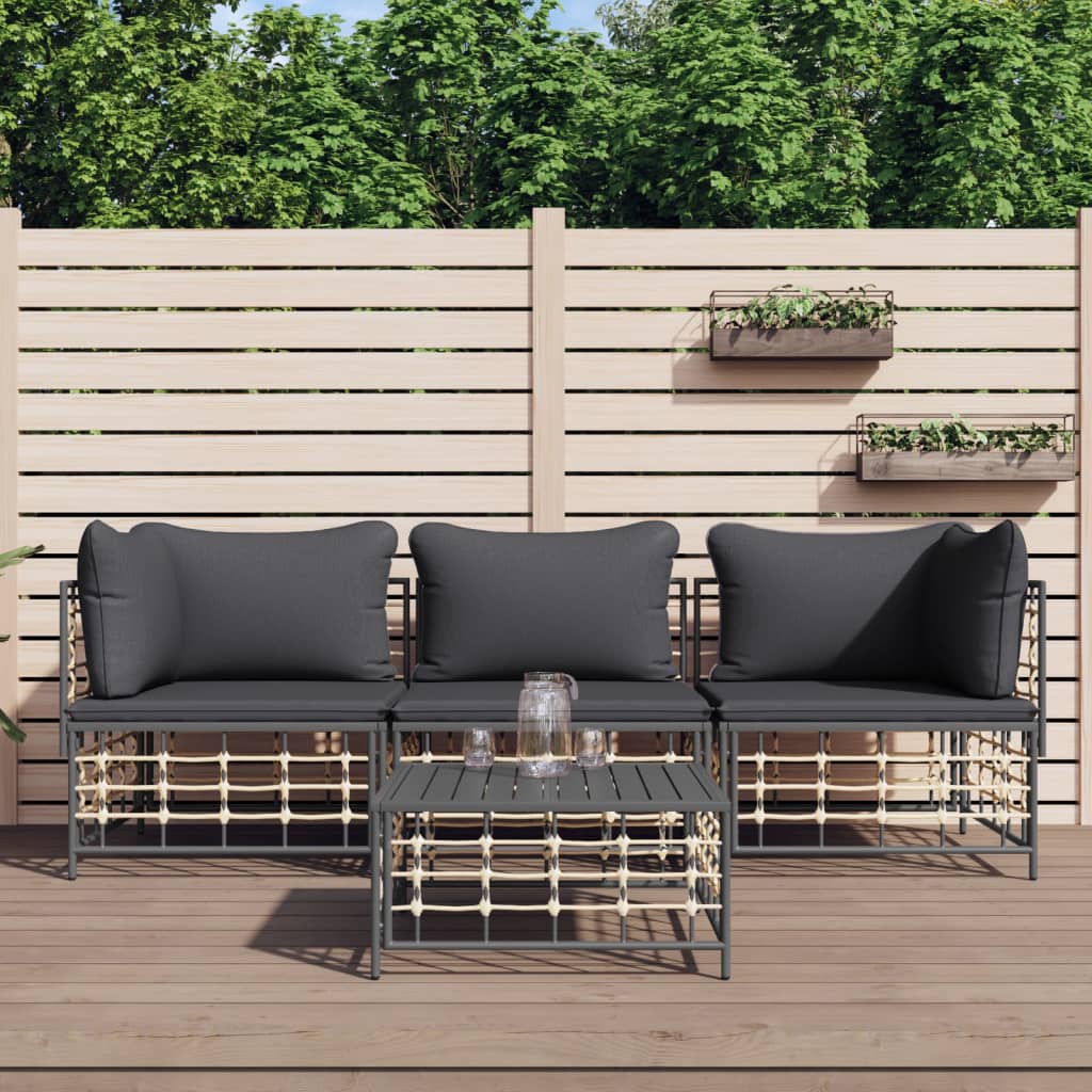 Ecksofas Mit Kissen 2 Stk. Modular Poly Rattan