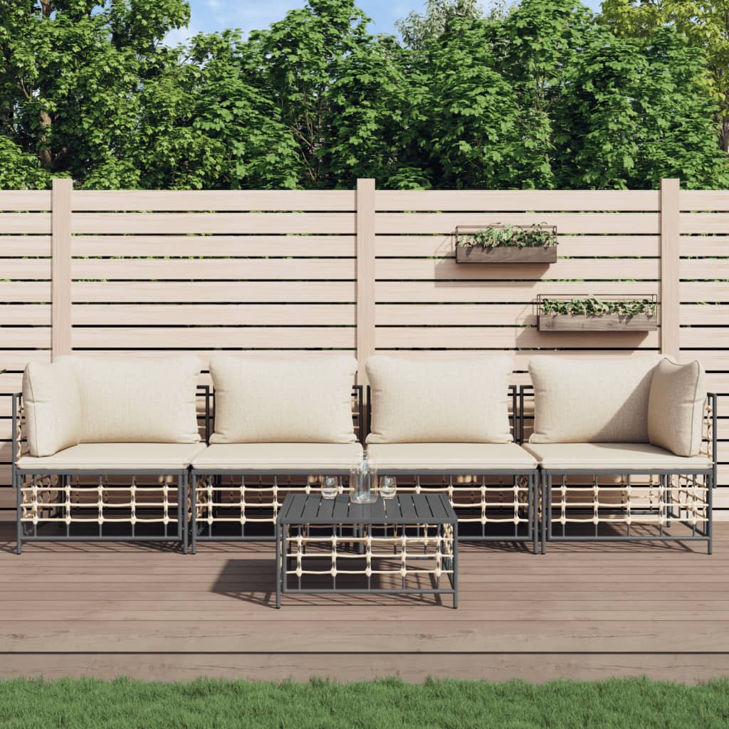 Ecksofas Mit Kissen 2 Stk. Modular Poly Rattan