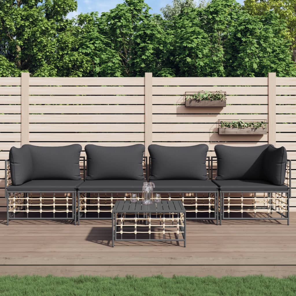 Ecksofas Mit Kissen 2 Stk. Modular Poly Rattan
