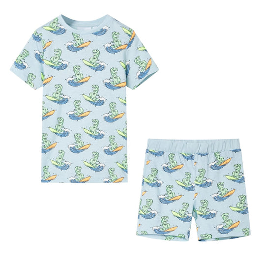 Kinderpyjama Mit Kurzen Ärmeln Hellblau 116