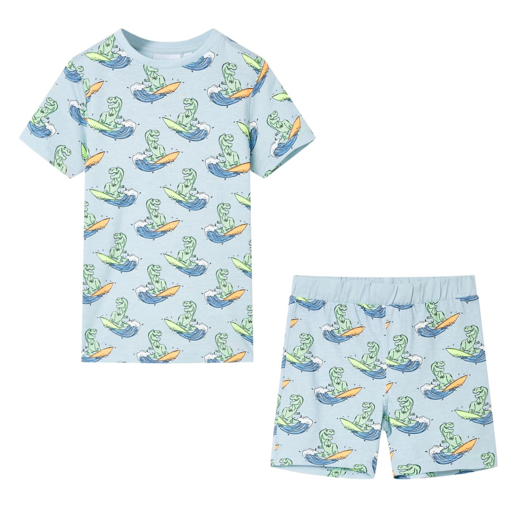 Kinderpyjama Mit Kurzen Ärmeln Hellblau 116