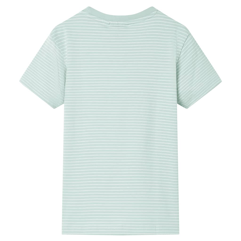 Kinder-T-Shirt Mit Streifen Helles Minzgrün 92