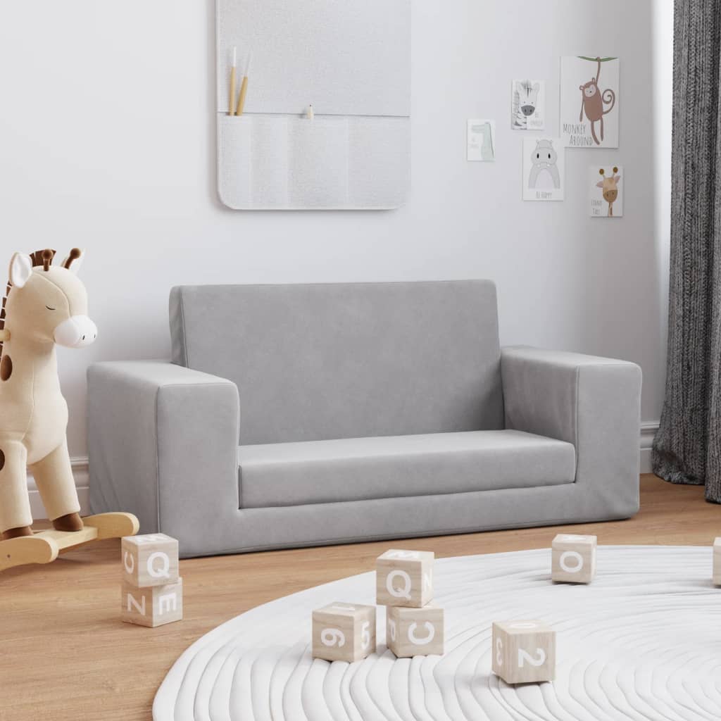Schlaf Für Kinder Hellgrau Sterne Weich Plüsch
