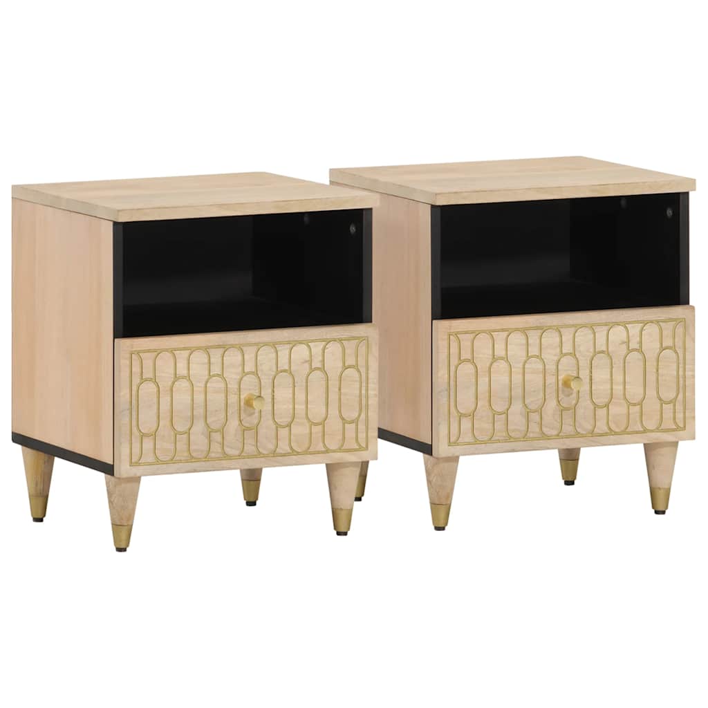 Nachttisch 40X33X46 Cm Massivholz Mango