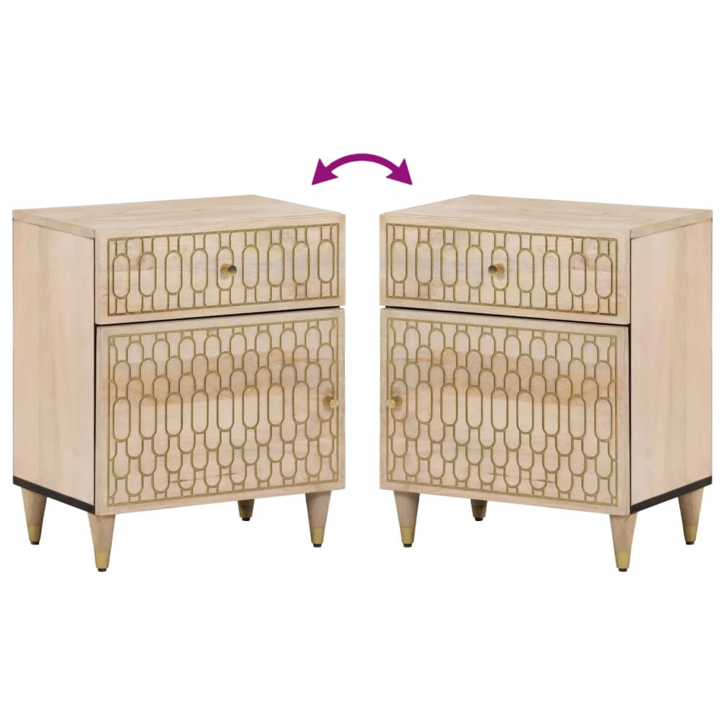 Nachttisch 50X33X60 Cm Massivholz Mango
