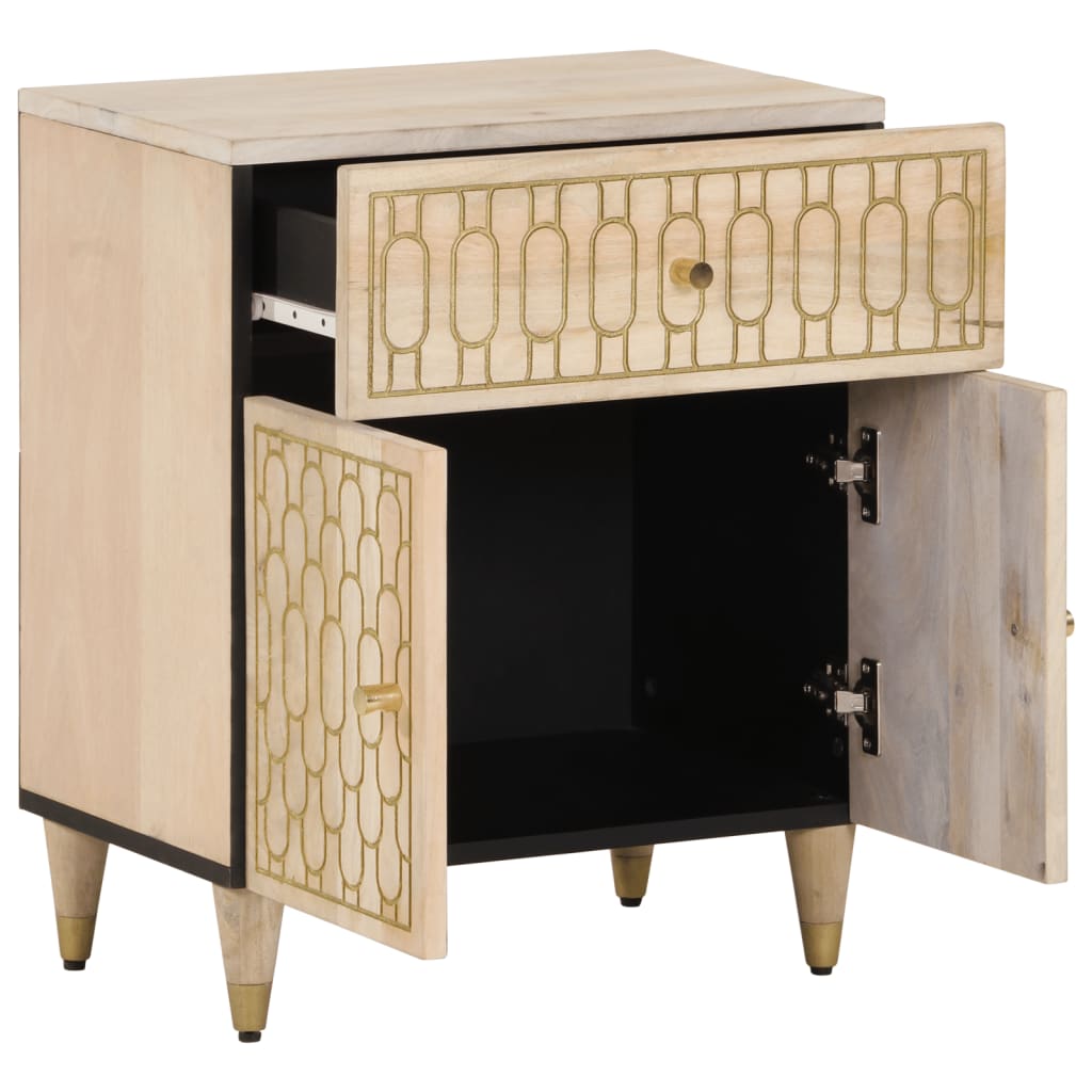 Nachttisch 50X33X60 Cm Massivholz Mango