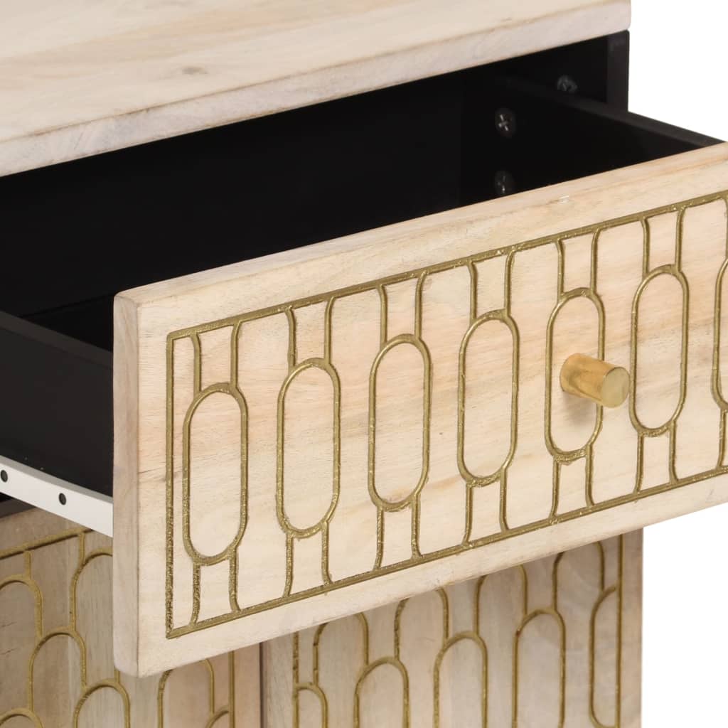 Nachttisch 50X33X60 Cm Massivholz Mango