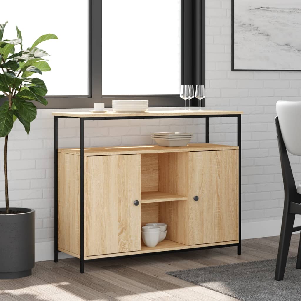 Sideboard Sonoma-Eiche 100X35X80 Cm Holzwerkstoff