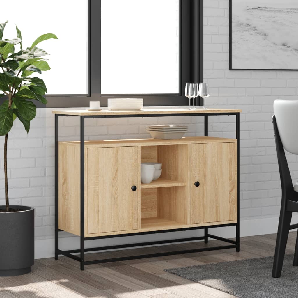 Sideboard Sonoma-Eiche 100X35X80 Cm Holzwerkstoff