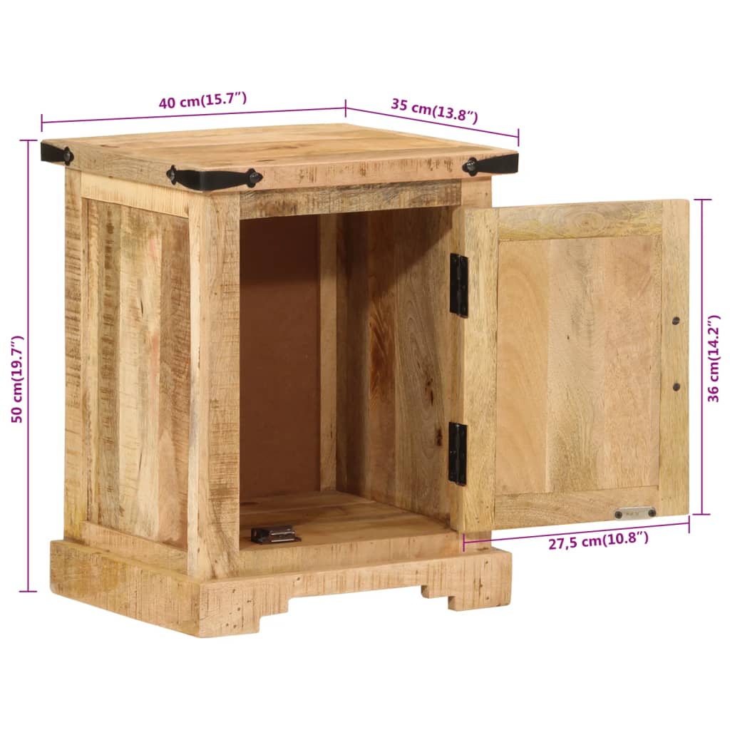 Nachttisch 40X35X50 Cm Massivholz Mango