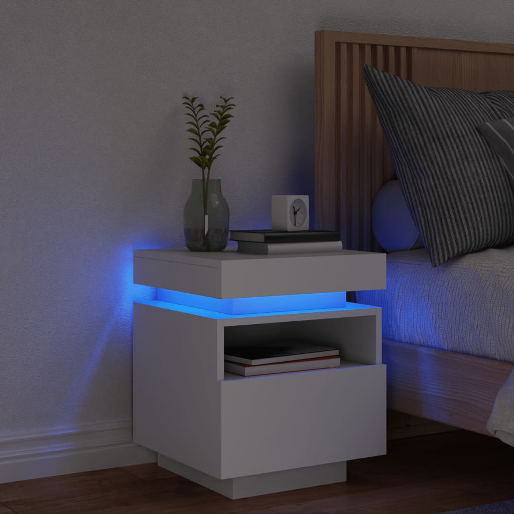 Nachttisch Mit Led-Leuchten -Optik 40X39X48,5 Cm