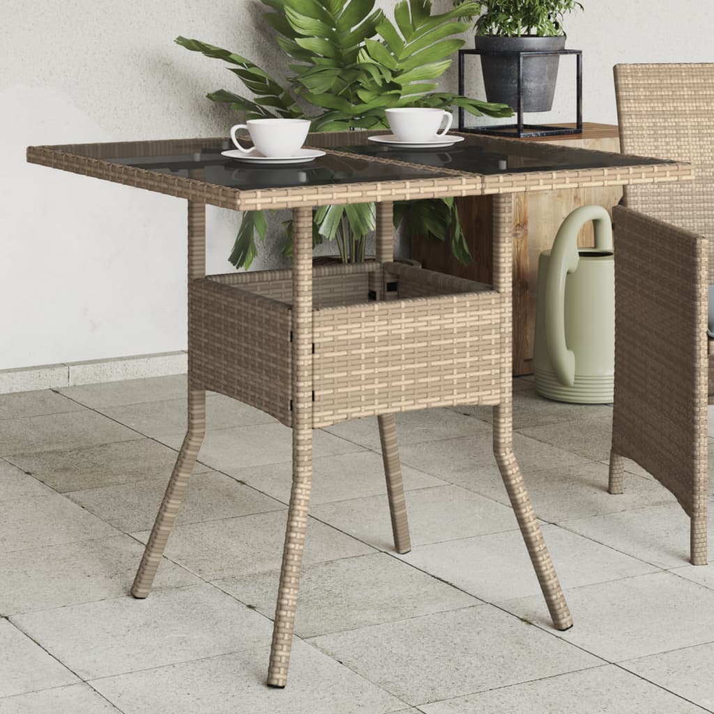 Gartentisch Mit Platte 80X80X75 Cm Poly Rattan
