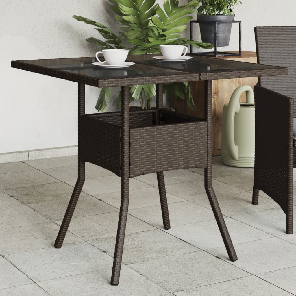 Gartentisch Mit Platte 80X80X75 Cm Poly Rattan