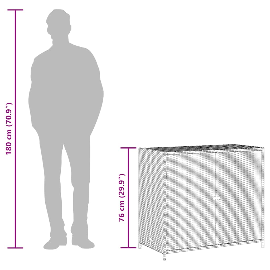 Gartenschrank 83X45X76 Cm Poly Rattan