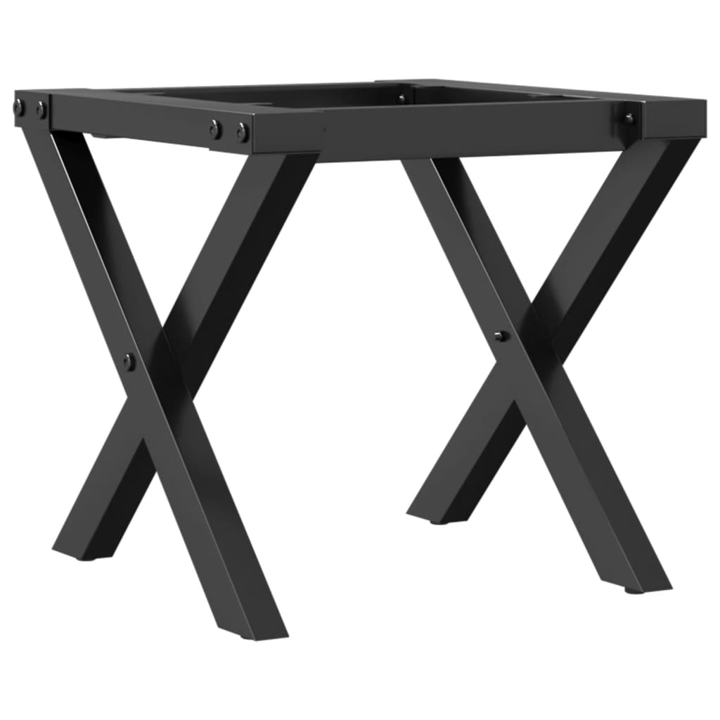 Couchtisch-Gestell In X-Form 30X30X33 Cm Stahl Schwarz