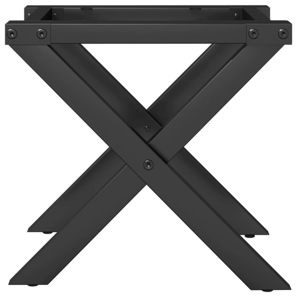 Couchtisch-Gestell In X-Form 30X30X33 Cm Stahl Schwarz