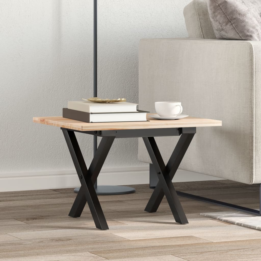 Couchtisch-Gestell In X-Form 30X30X33 Cm Stahl Schwarz