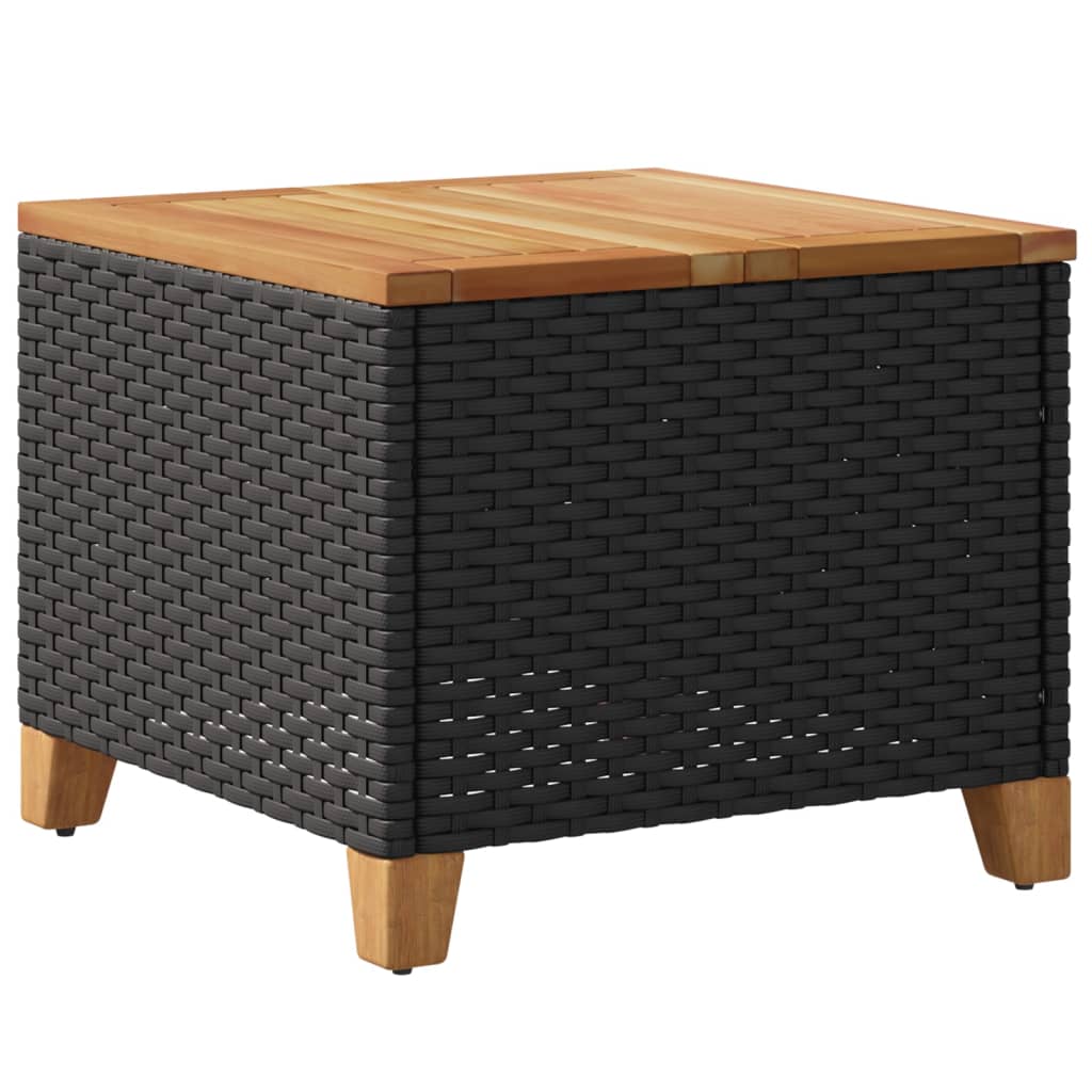 Gartentisch 45X45X37 Cm Poly Rattan Akazienholz