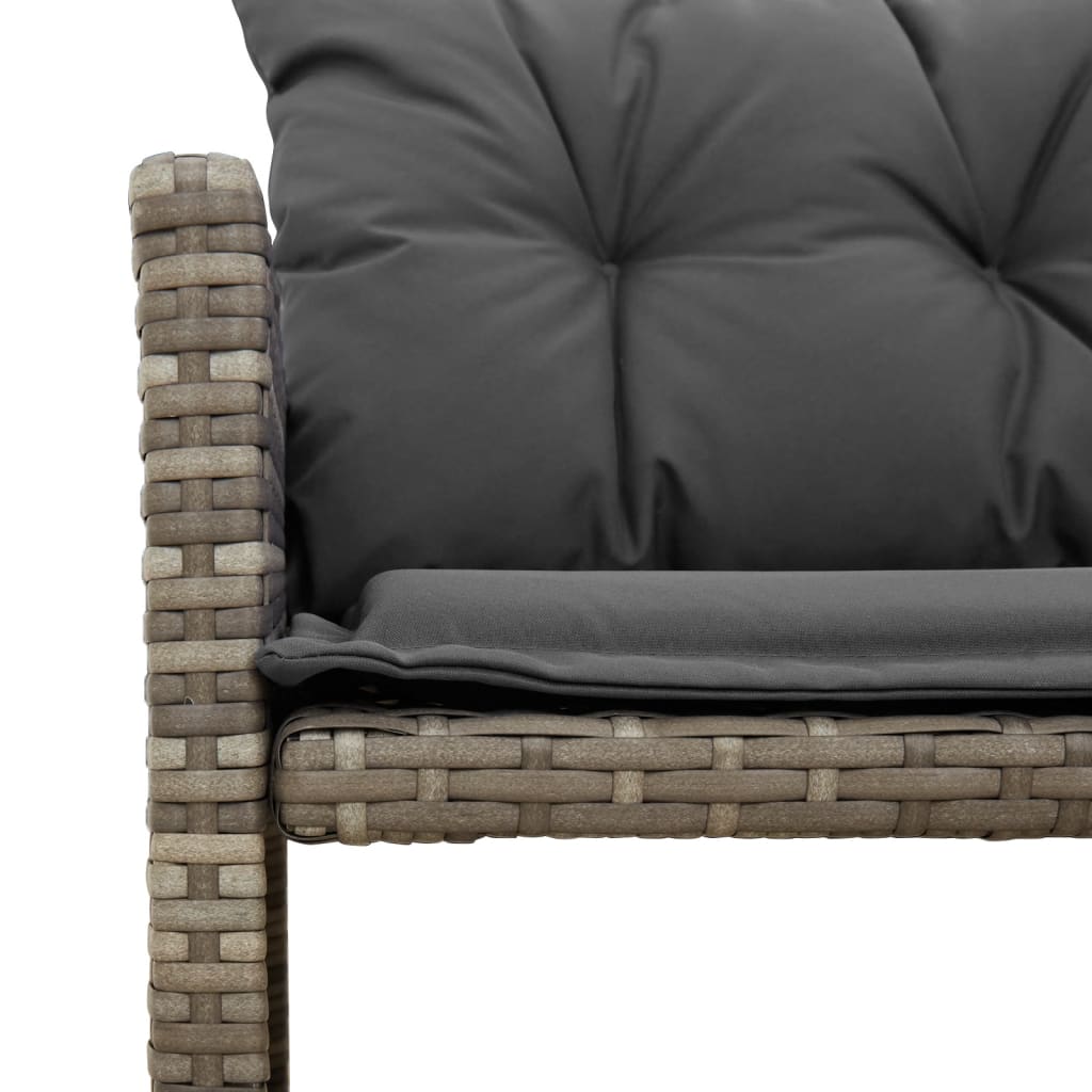 Gartensofa In L-Form Mit Tisch Und Kissen Poly Rattan