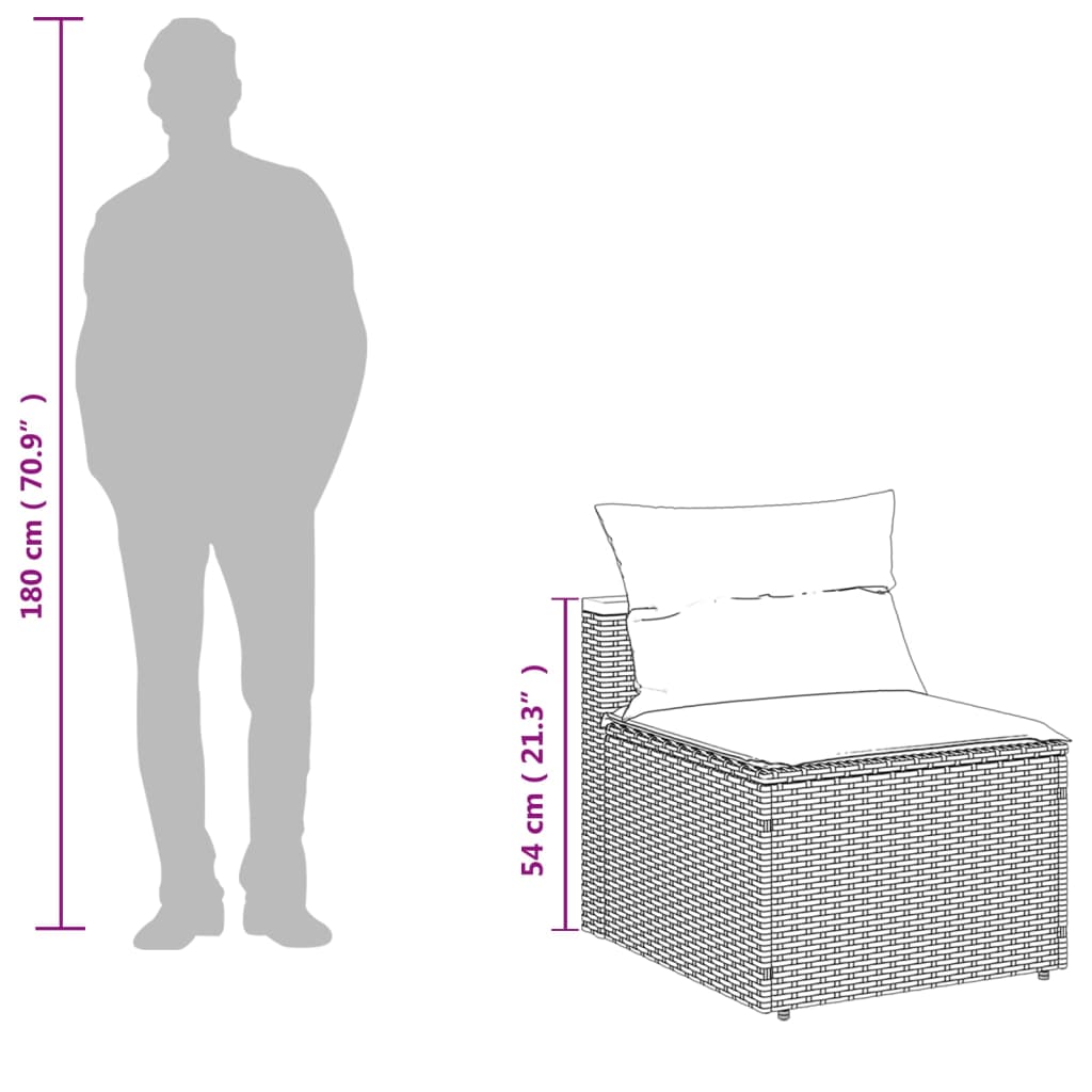 Gartensofas Ohne Armlehnen Mit Kissen 2 Stk. Poly Rattan