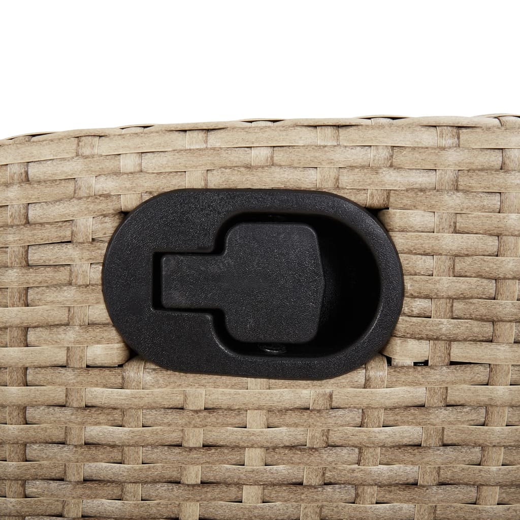 5-Tlg. Garten-Essgruppe Mit Kissen Beige Poly Rattan
