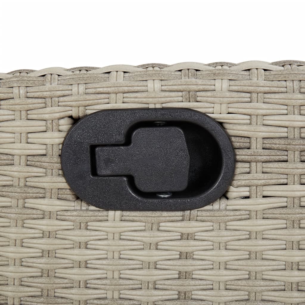5-Tlg. Garten-Essgruppe Mit Kissen Hellgrau Poly Rattan