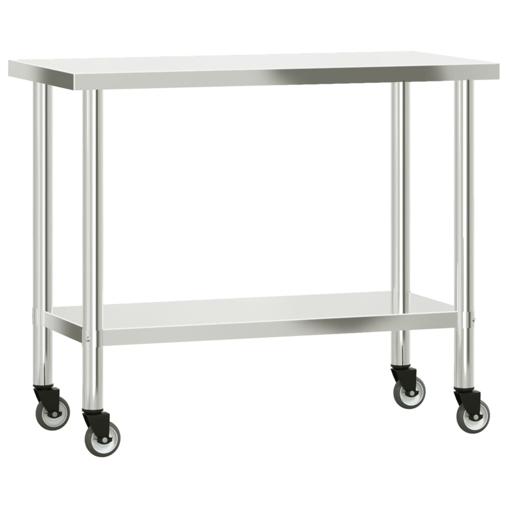 Küchen-Arbeitstisch Mit Rollen Edelstahl