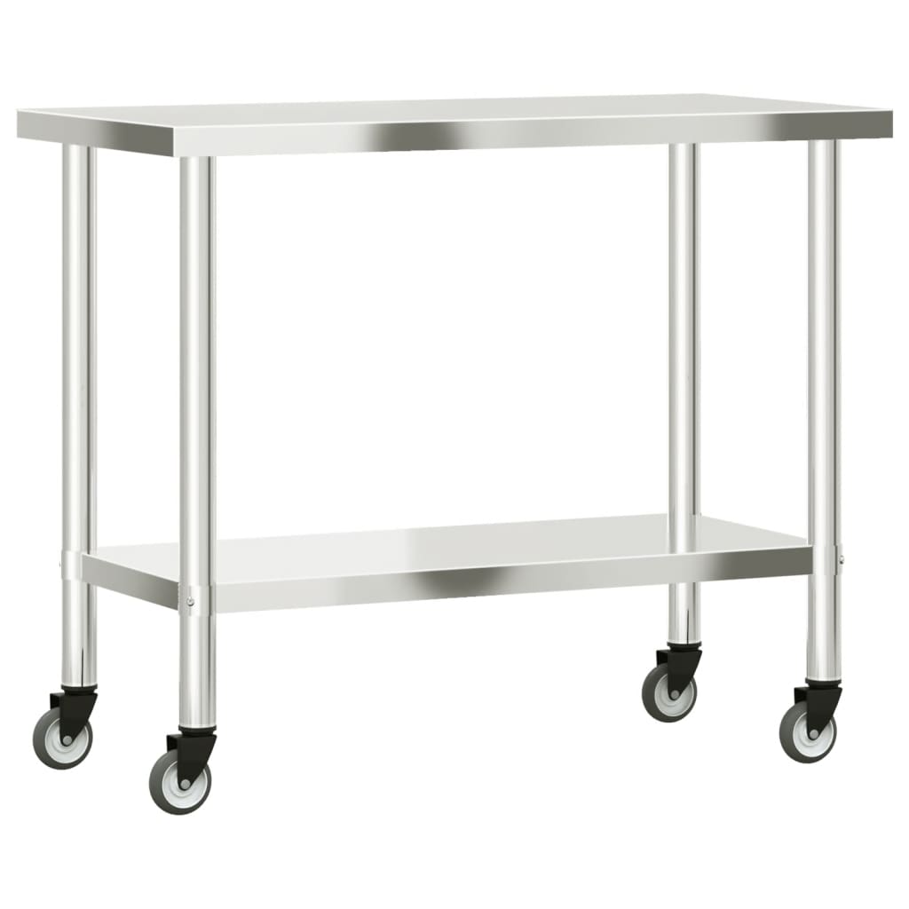 Küchen-Arbeitstisch Mit Rollen Edelstahl