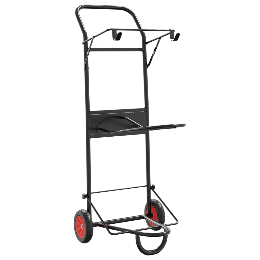 Sattelwagen Klappbar Schwarz Stahl Braun