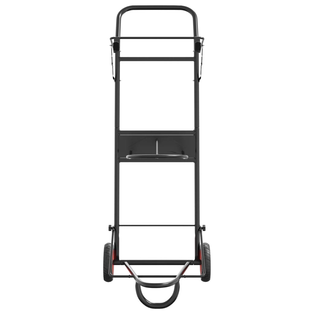 Sattelwagen Klappbar Schwarz Stahl Braun
