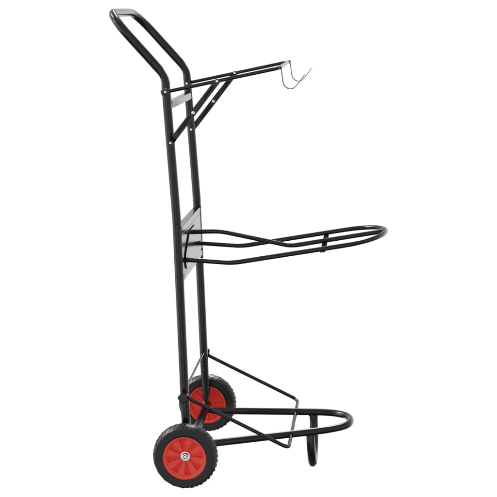 Sattelwagen Klappbar Schwarz Stahl Braun