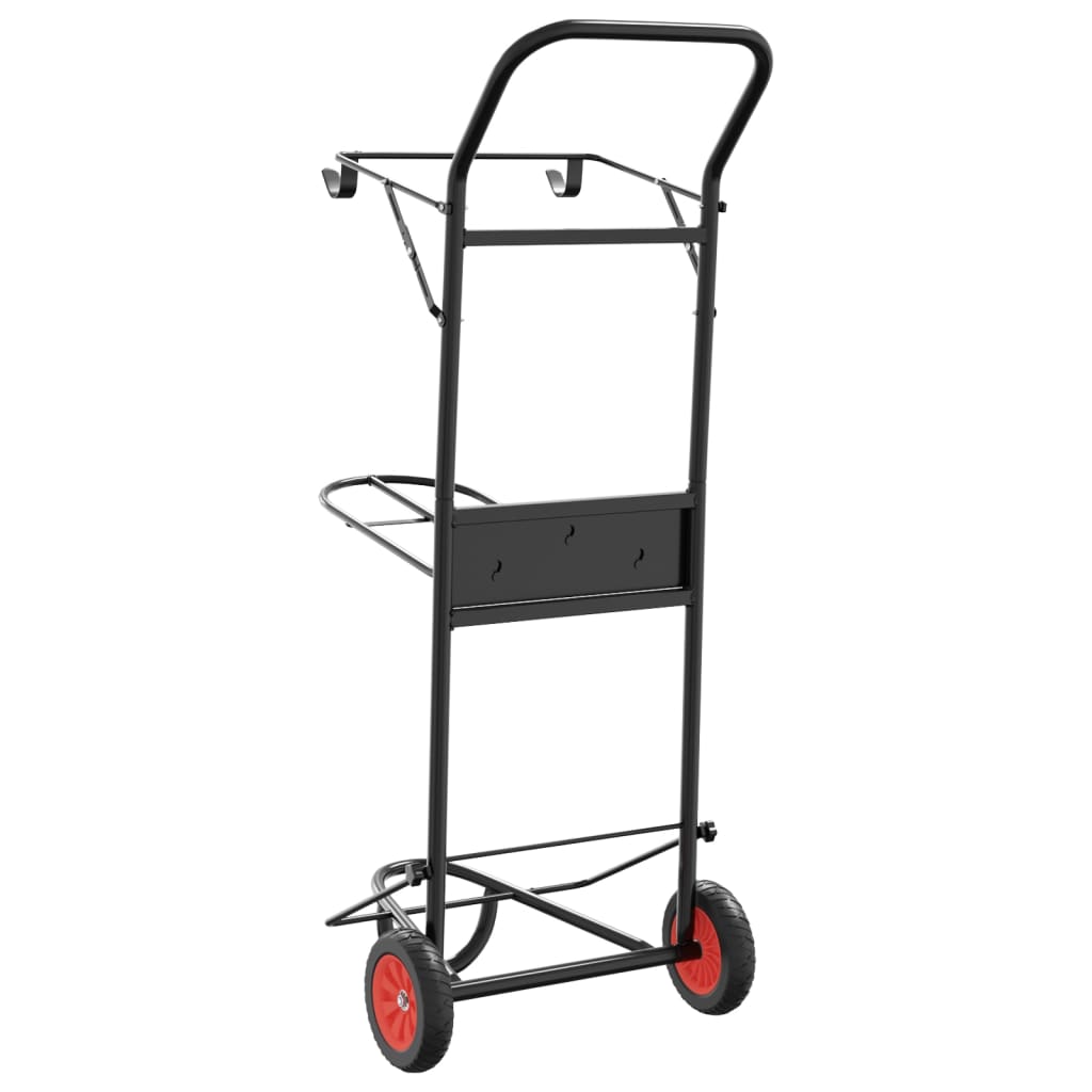 Sattelwagen Klappbar Schwarz Stahl Braun