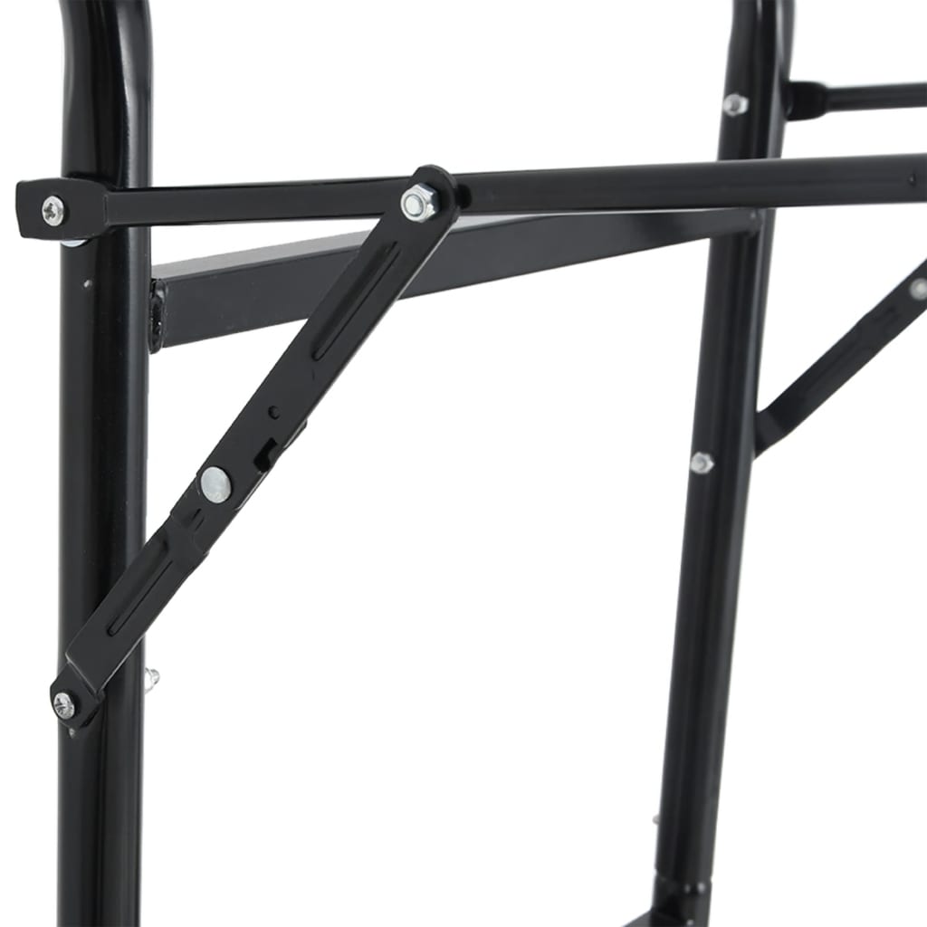 Sattelwagen Klappbar Schwarz Stahl Braun