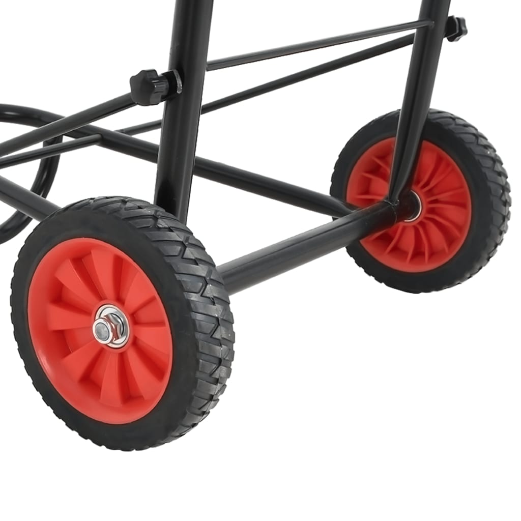 Sattelwagen Klappbar Schwarz Stahl Braun